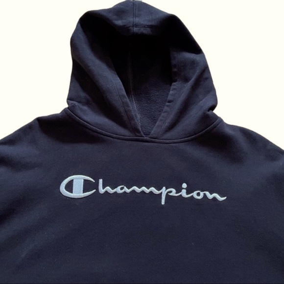 Champion Signature Fleece Hoodie/Sweatshirt. Pullover Style, Black, Size Medium - Picture 3 of 7